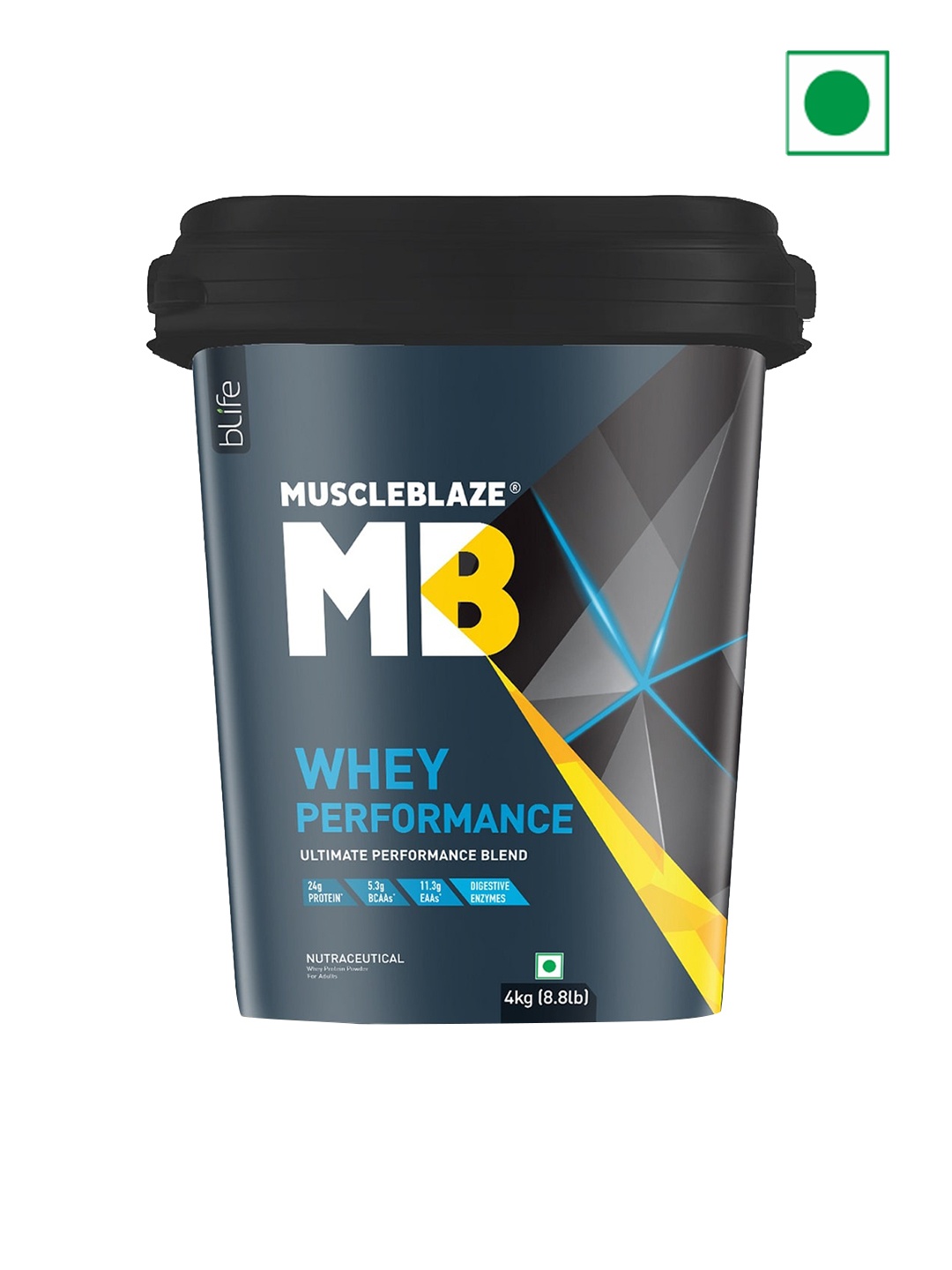 

MuscleBlaze Whey Performance Chocolate Protein- 4 kg, Brown