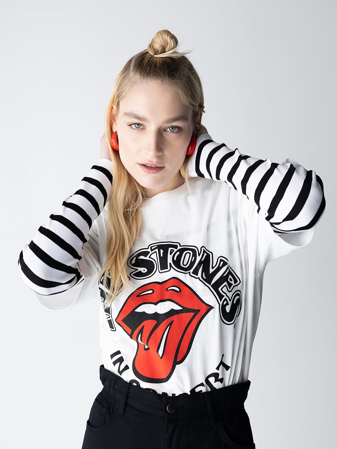 

DeFacto Graphic Printed Drop-Shoulder Sleeves Pure Cotton T-Shirt, White