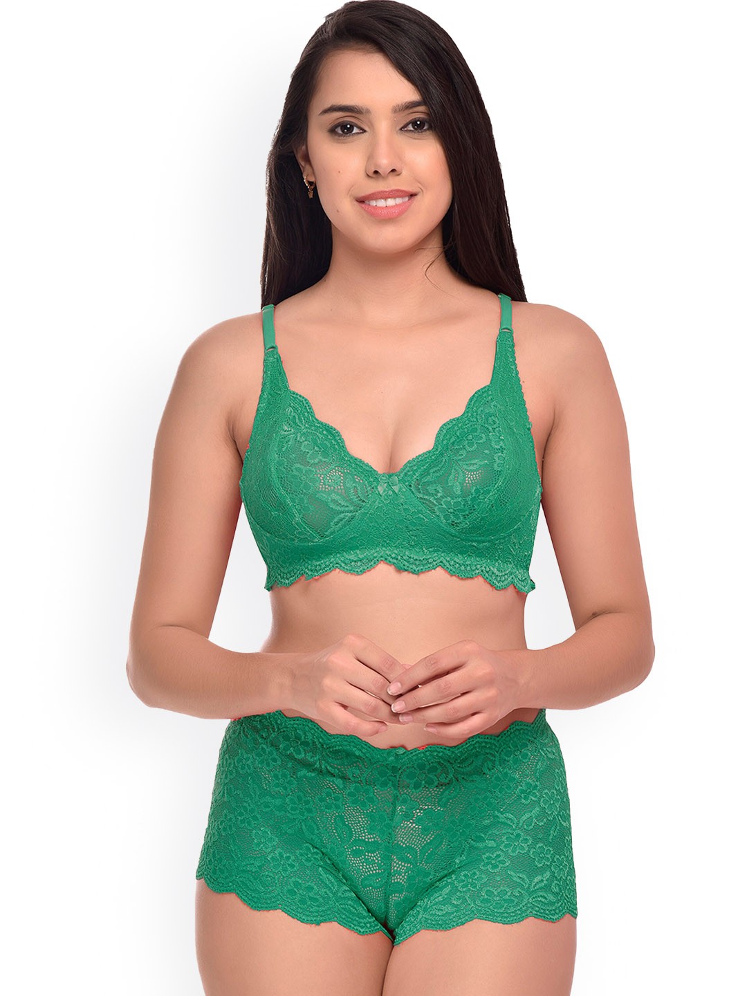 

Aamarsh Laced Lingerie Set A_Rain-Set_Green_30
