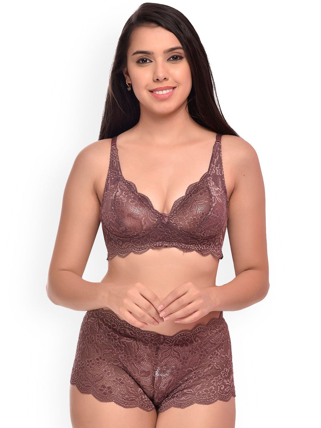 

Aamarsh Self-Designed Lingerie Set, Brown