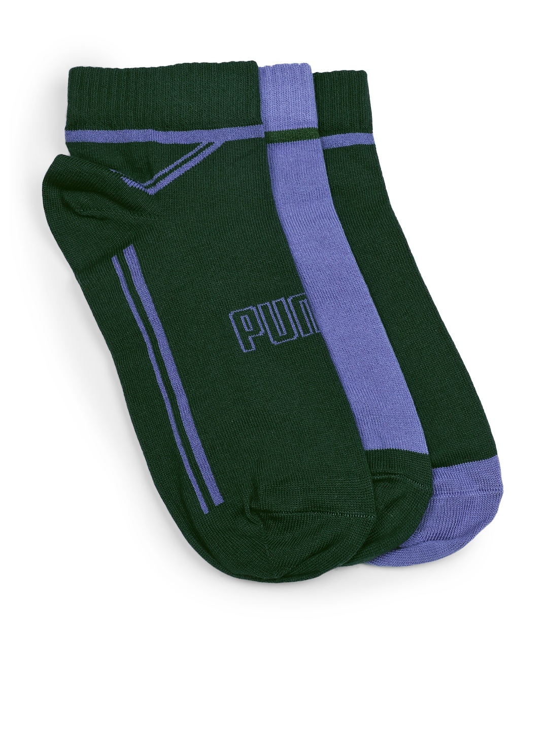 

Puma Unisex Pack Of 3 Sportstyle Quarter Above-Ankle Socks, Green