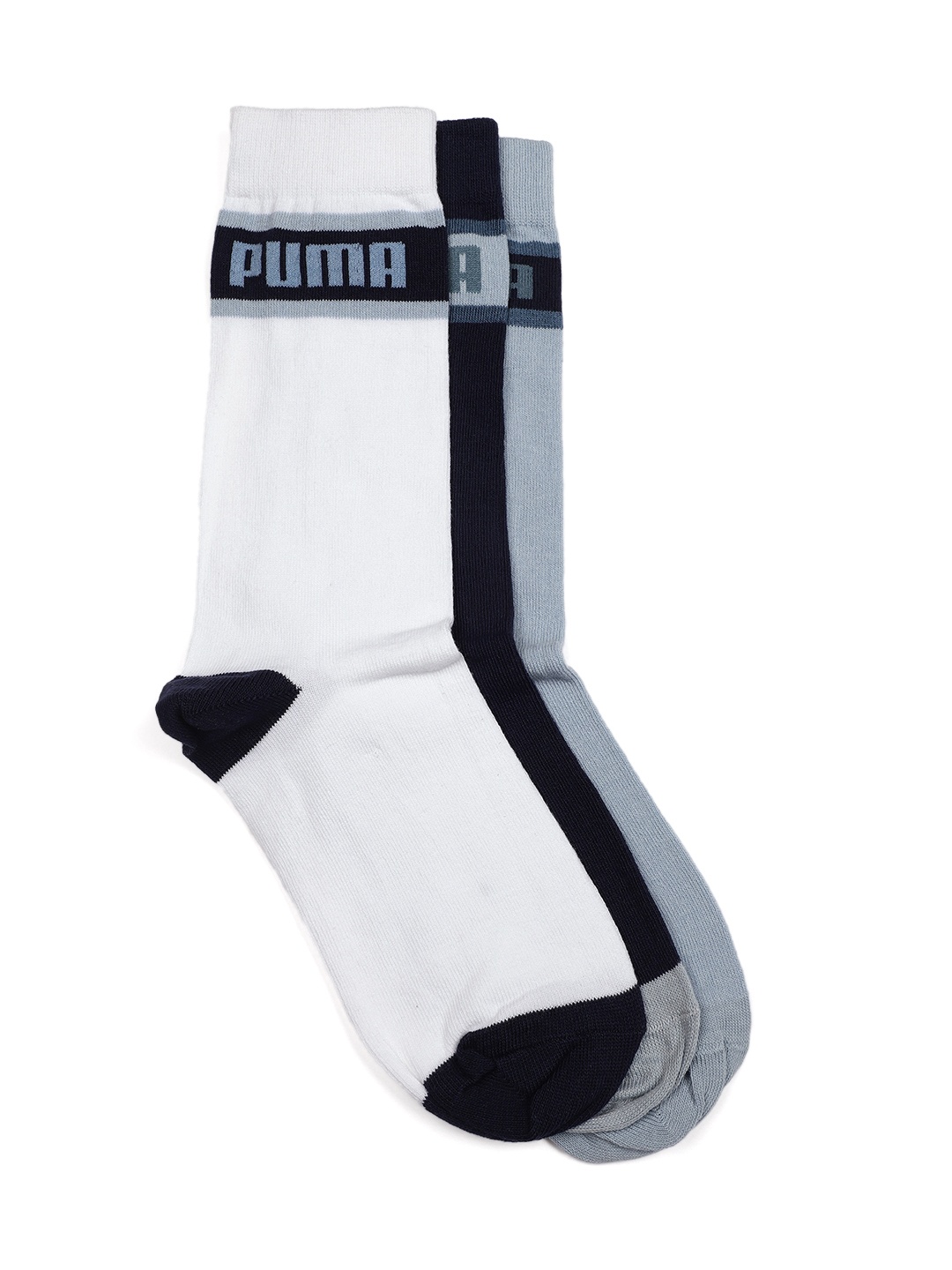 

Puma Unisex Pack Of 3 Classic Crew Calf-Length Socks, White