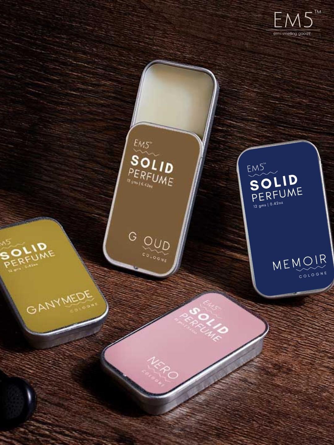 

EM5 Solid Set Of 4 Memoir-Ganymede-G Oud-Nero Cologne Perfume - 12g Each, Off white