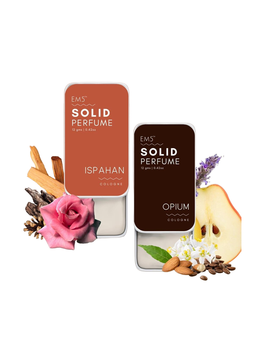 

EM5 Solid Set Of 2 Isp Ahan & Opium Cologne Perfume - 12g Each, Off white