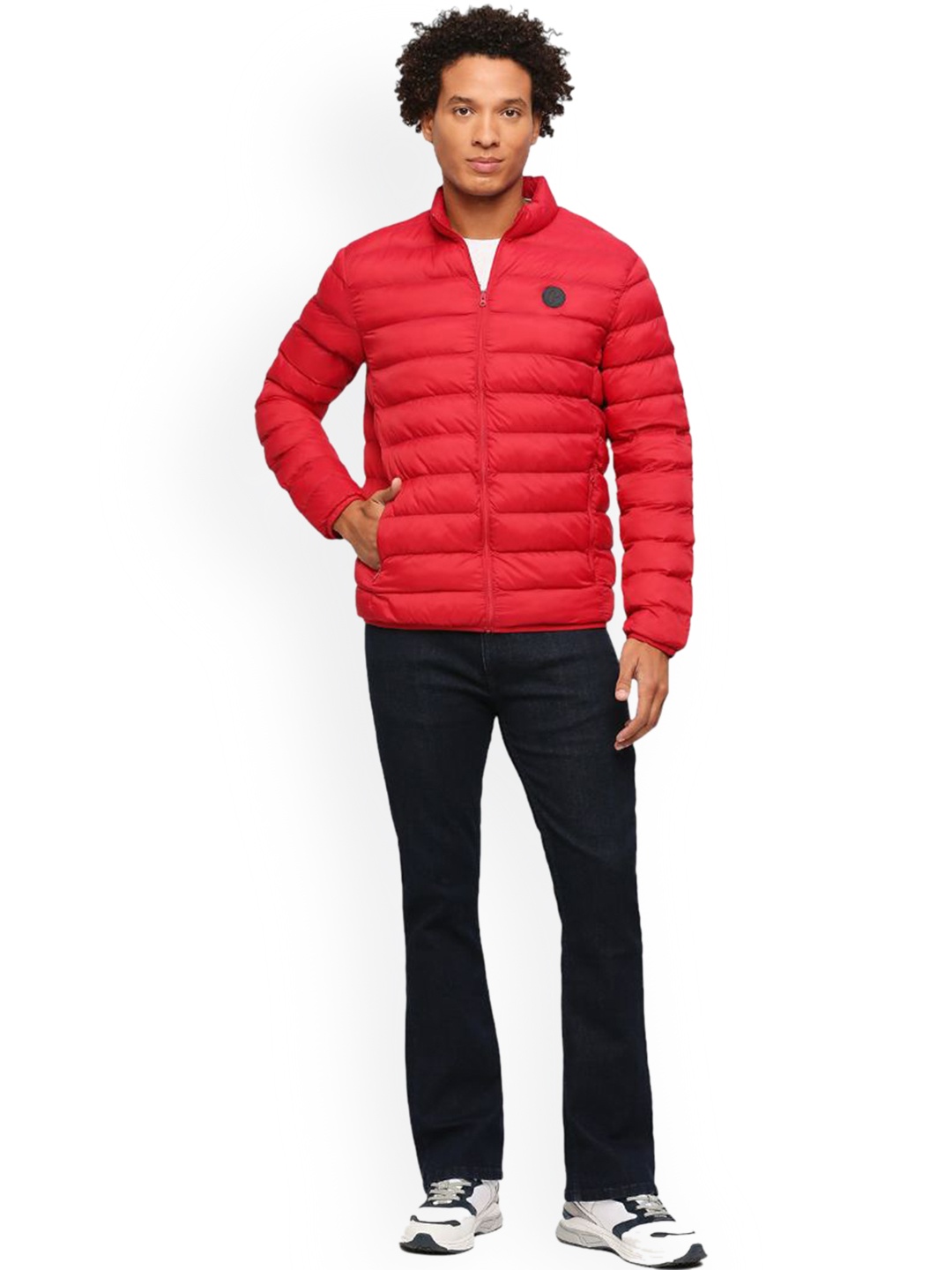 

Pepe Jeans Mock Collar Puffer Jacket, Red