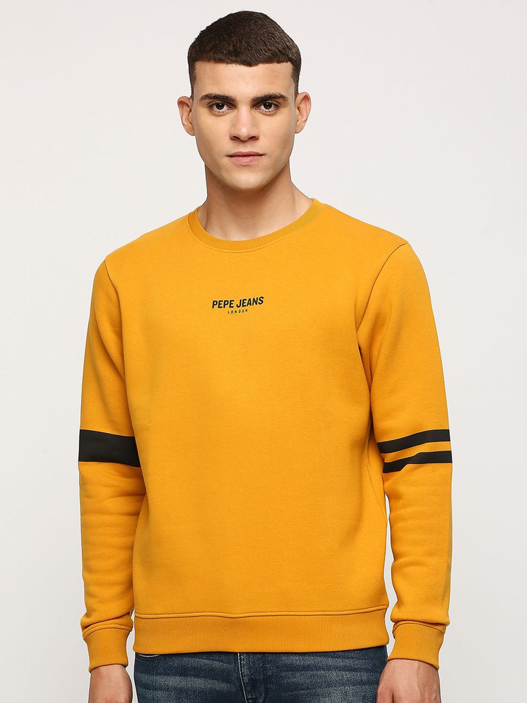 

Pepe Jeans Round Neck Pure Cotton Pullover Sweatshirt, Yellow