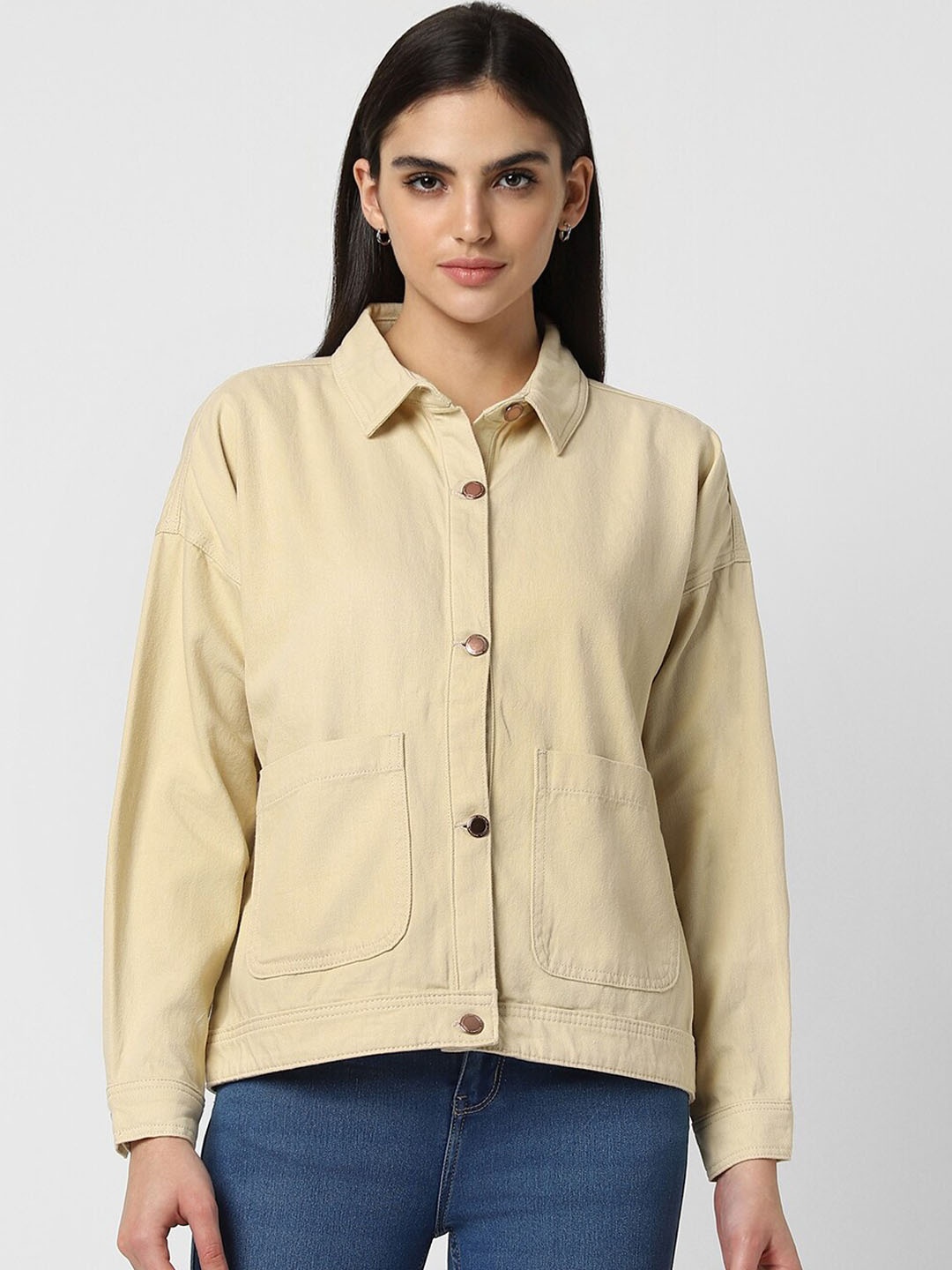 

Van Heusen Woman Cotton Tailored Jacket, Cream