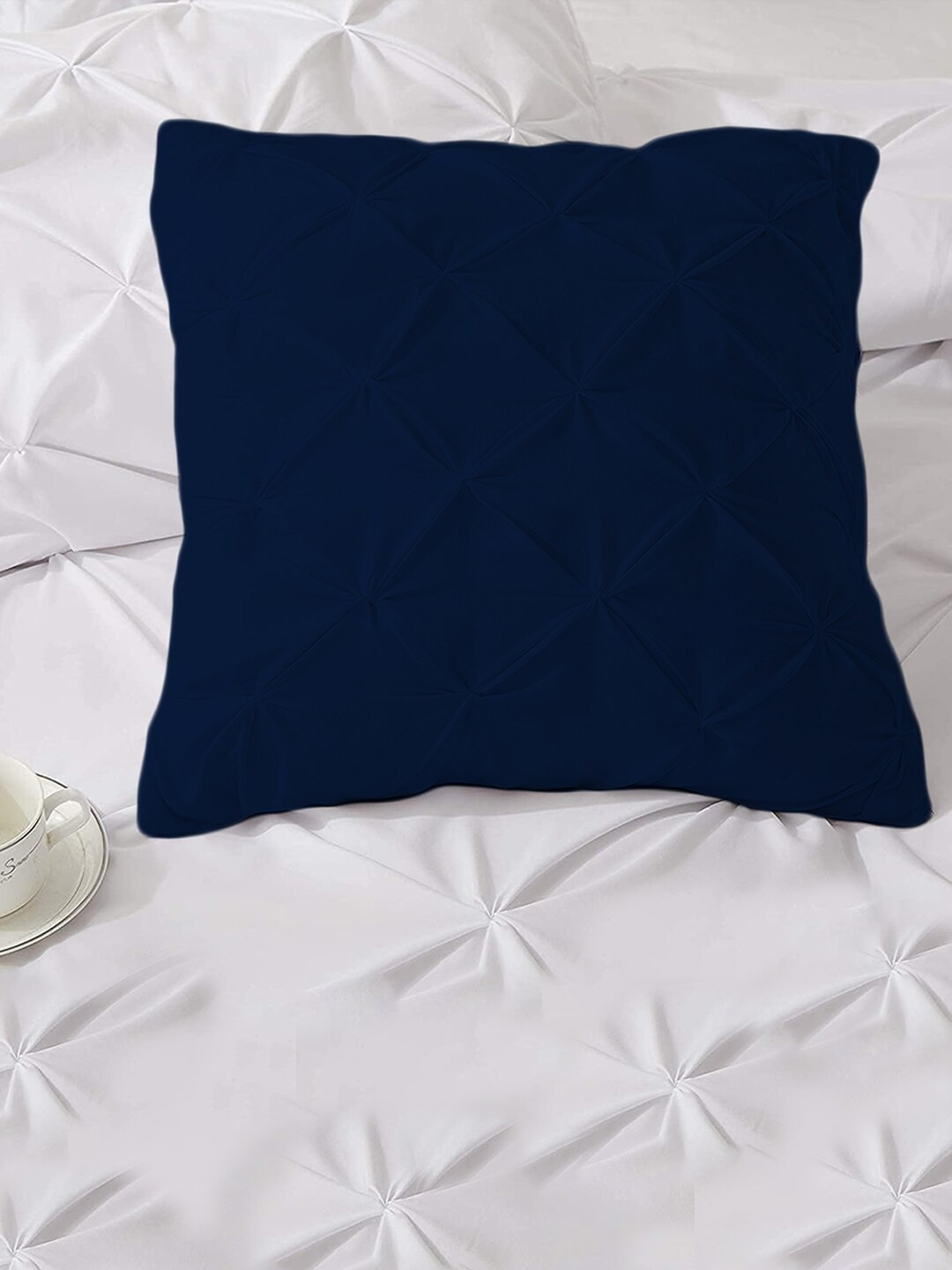 

THE WHITE MOSS Blue 5 Pieces Square Cushion Covers