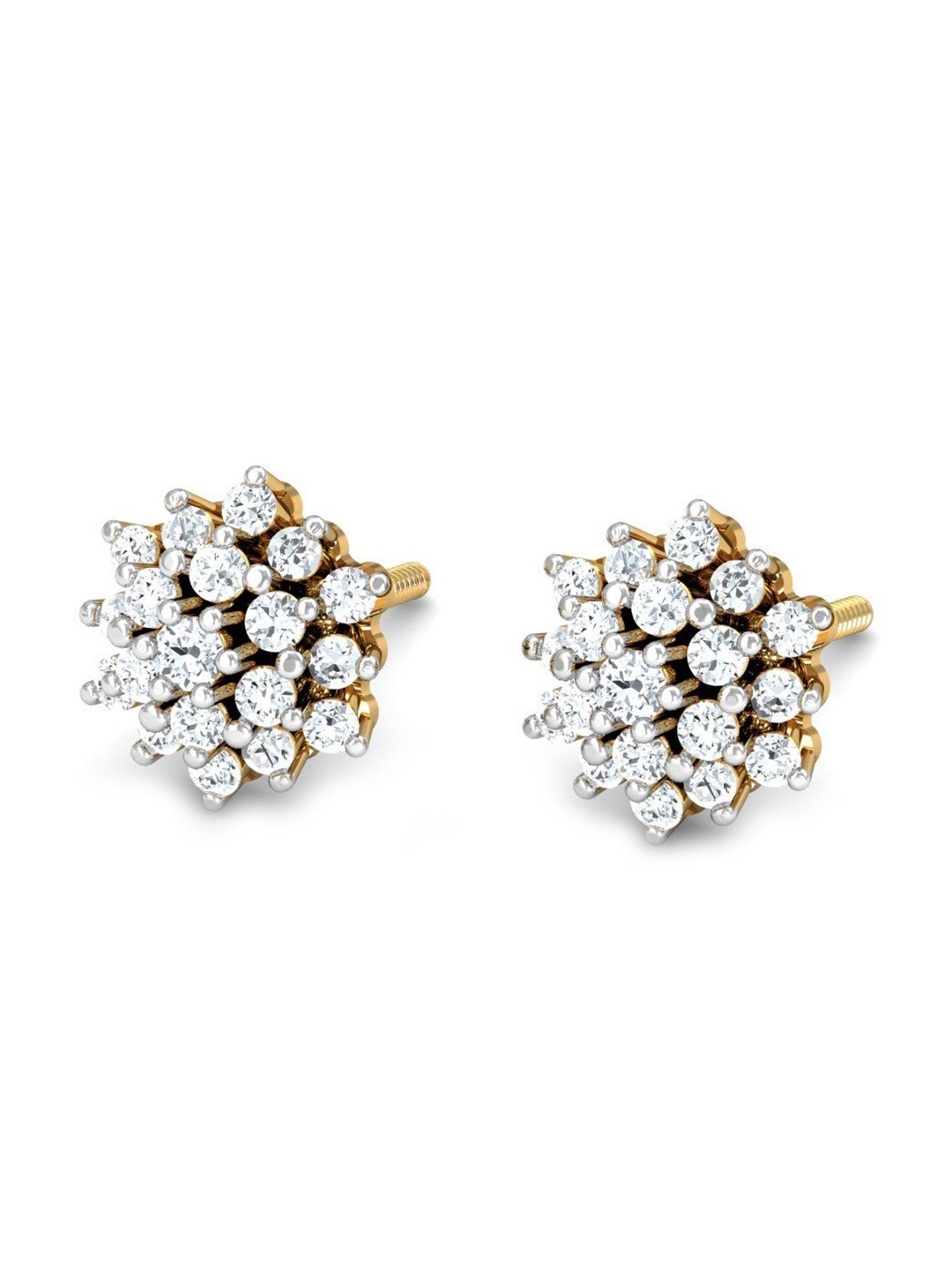 

KUBERBOX 18KT Cynthia Diamond Studded Stud Earrings-2.25gm, Gold