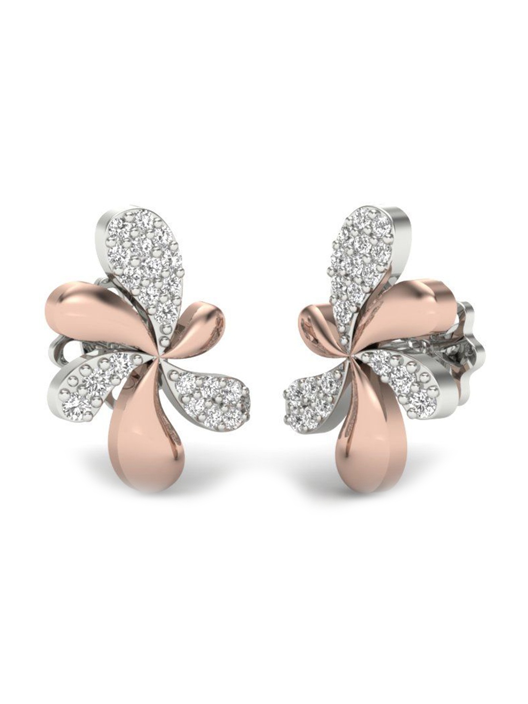 

KUBERBOX 18KT Rose Gold Diamond-Studded Earrings-1.9 gm