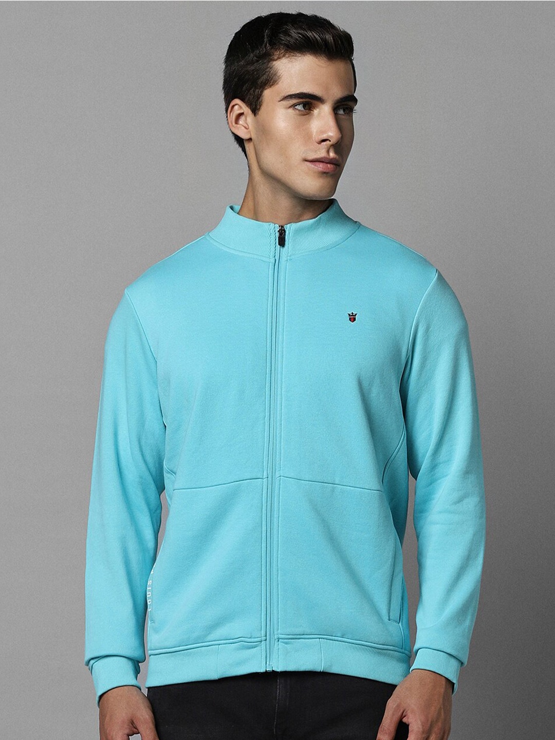 

Louis Philippe Sport Mock Collar Front Open Sweatshirt, Blue