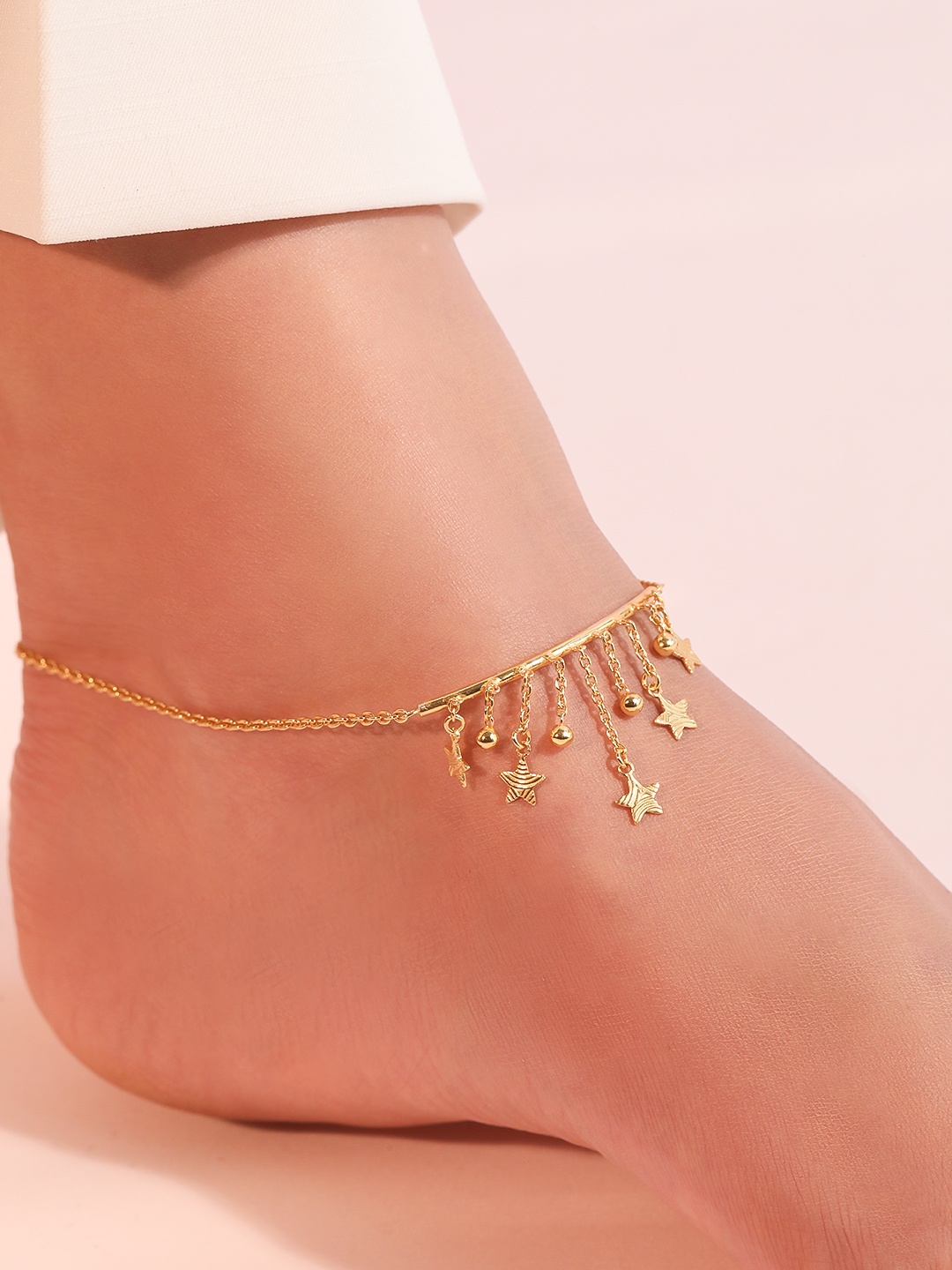 

Zavya 925 Pure Sterling Silver Gold-Plated Anklet
