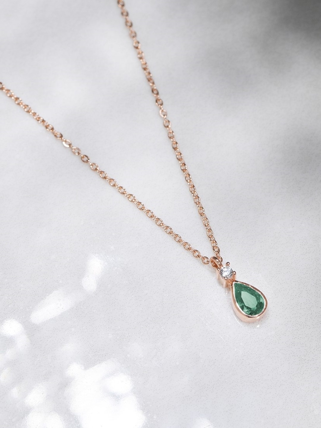 

Zavya Women Rose Gold-Plated CZ 925 Sterling Silver Pendant with Chain