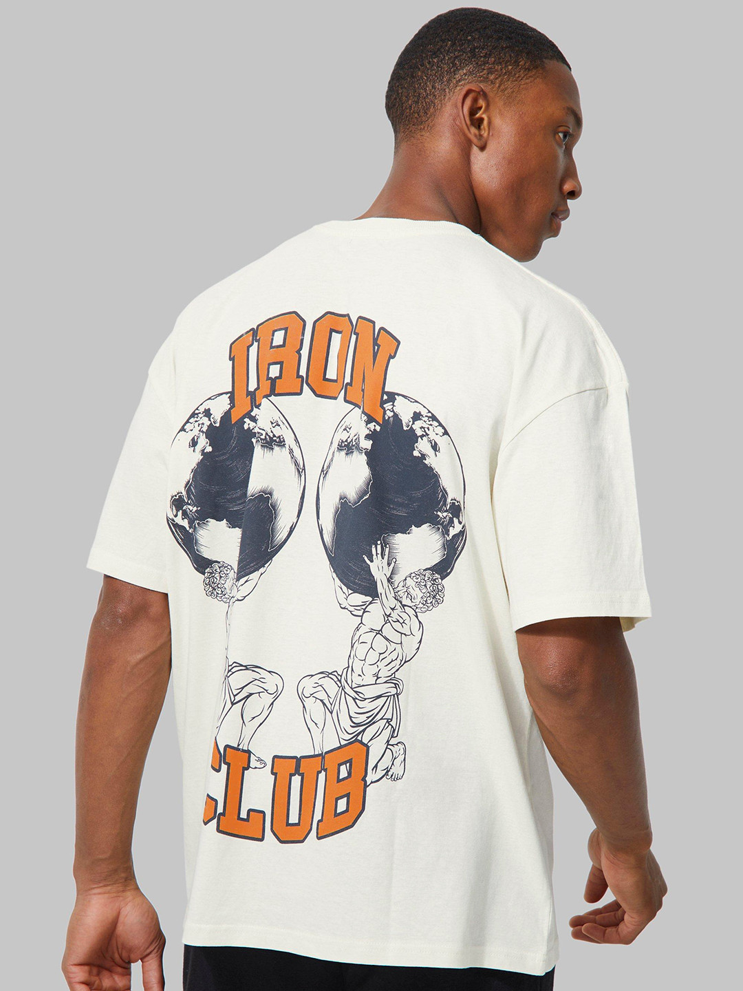

boohooMAN Printed Pure Cotton Oversized T-shirt, White