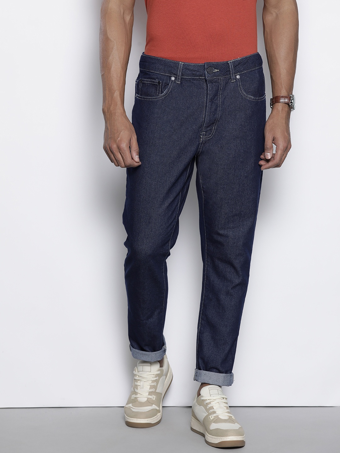 

boohooMAN Cotton Regular Fit Jeans, Blue