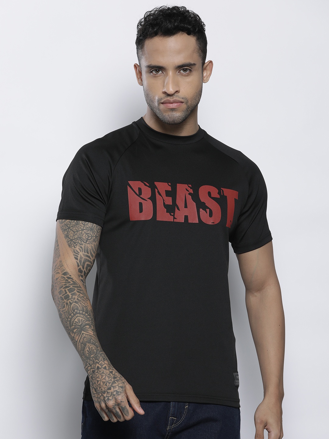 

boohooMAN Printed T-shirt, Black