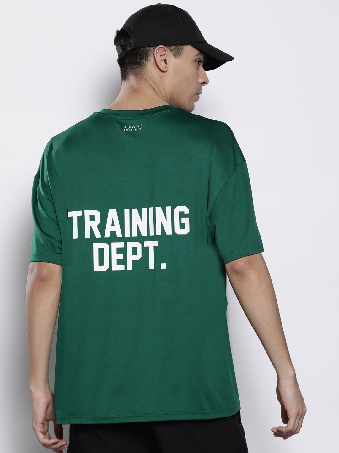 

boohooMAN Typography Printed Oversized Training T-shirt, Green