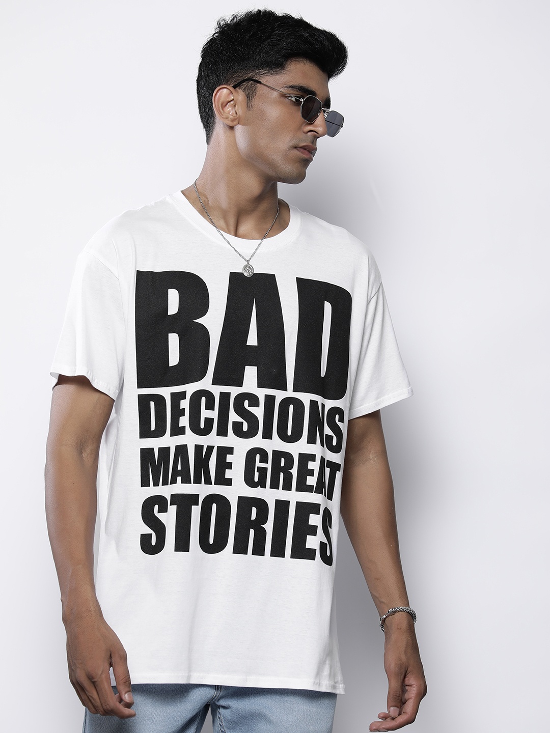 

boohooMAN Typography Detailed Oversized Pure Cotton T-shirt, White