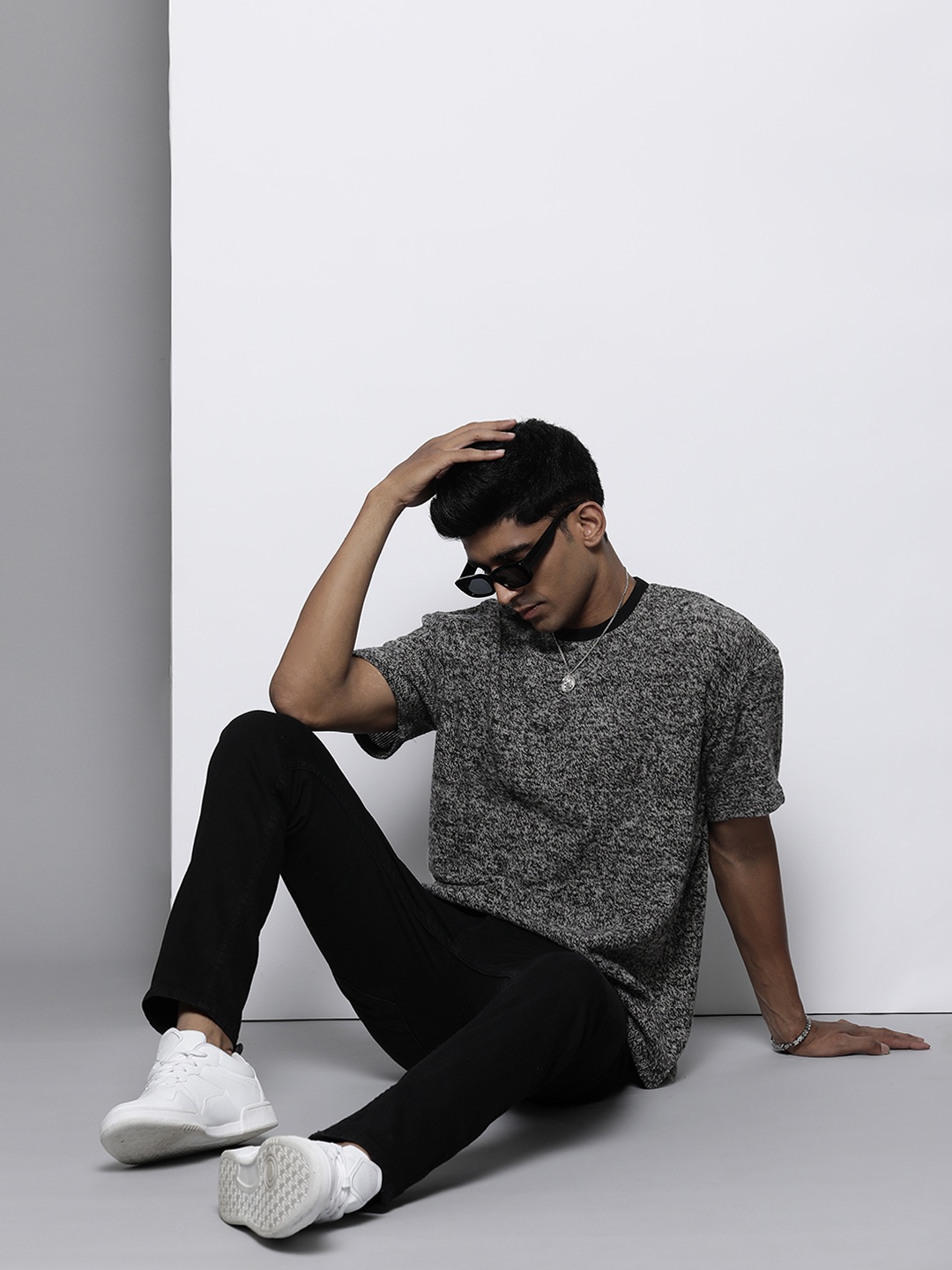 

boohooMAN Oversized Textured T-shirt, Black