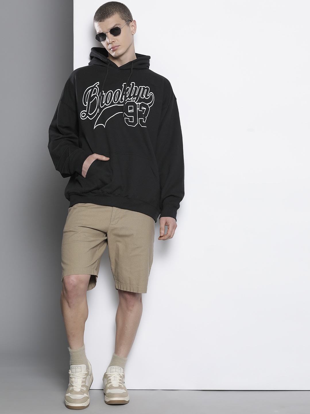 

boohooMAN Typography Printed Hooded Sweatshirt, Black