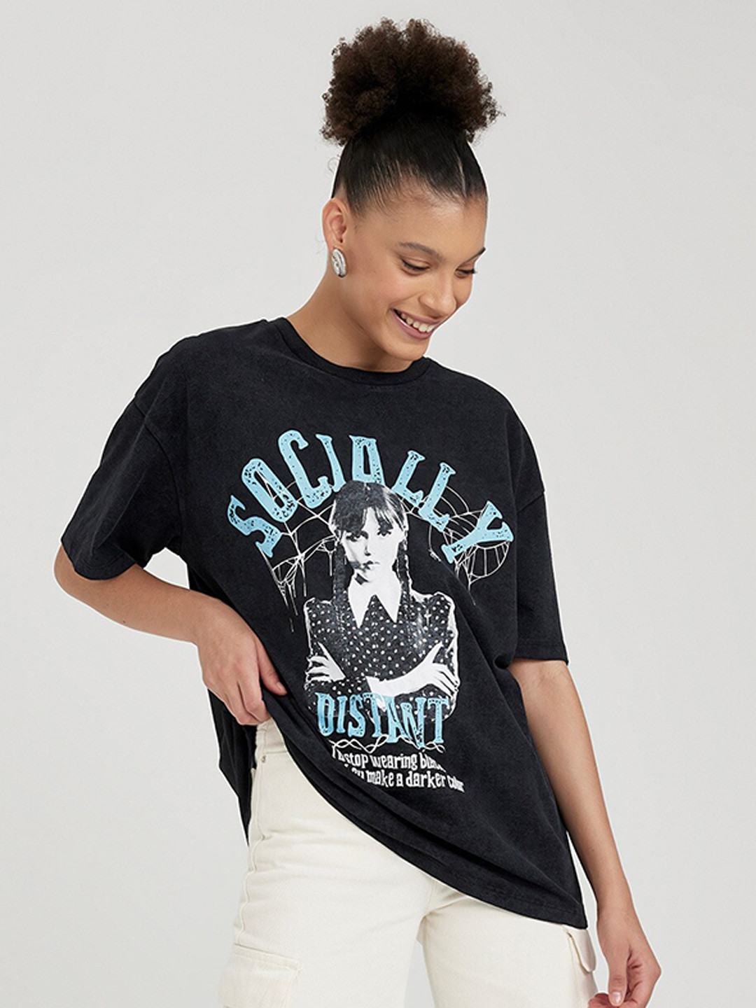 

DeFacto Typography Printed T-shirt, Black