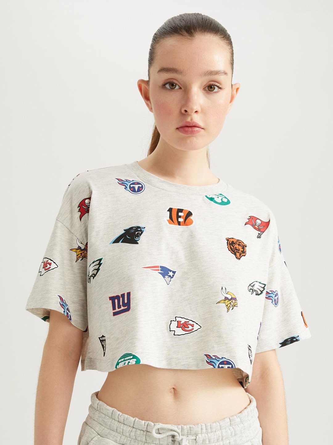 

DeFacto Printed Round Neck T-shirt, White