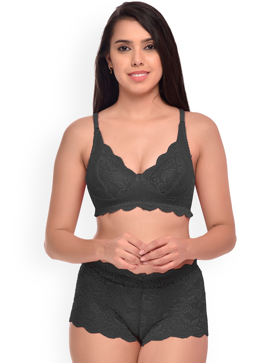 

AROUSY Self Design Lingerie Set, Olive