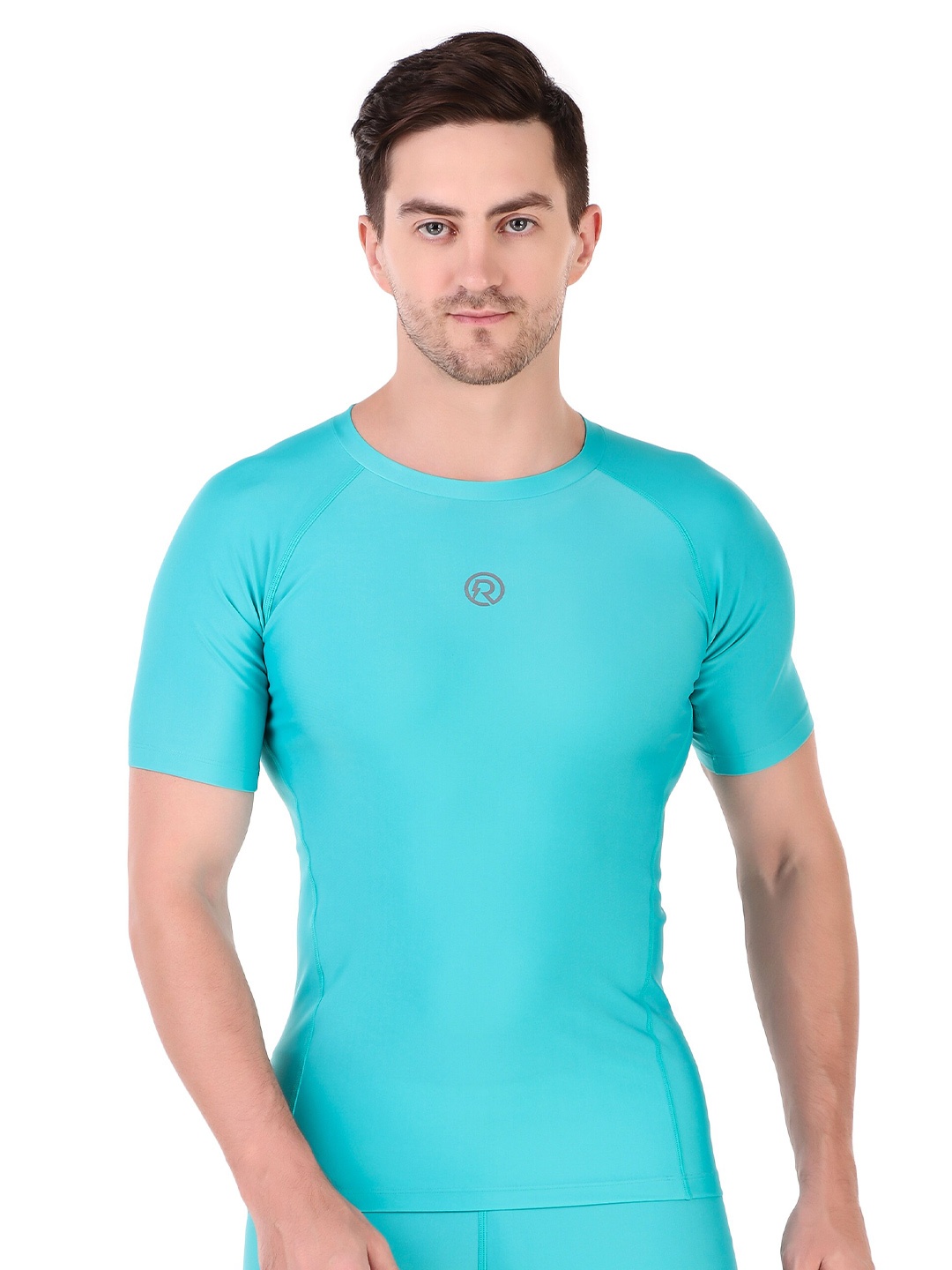 

REDESIGN Round Neck Recharge Compression Dry Fit T Shirt, Green