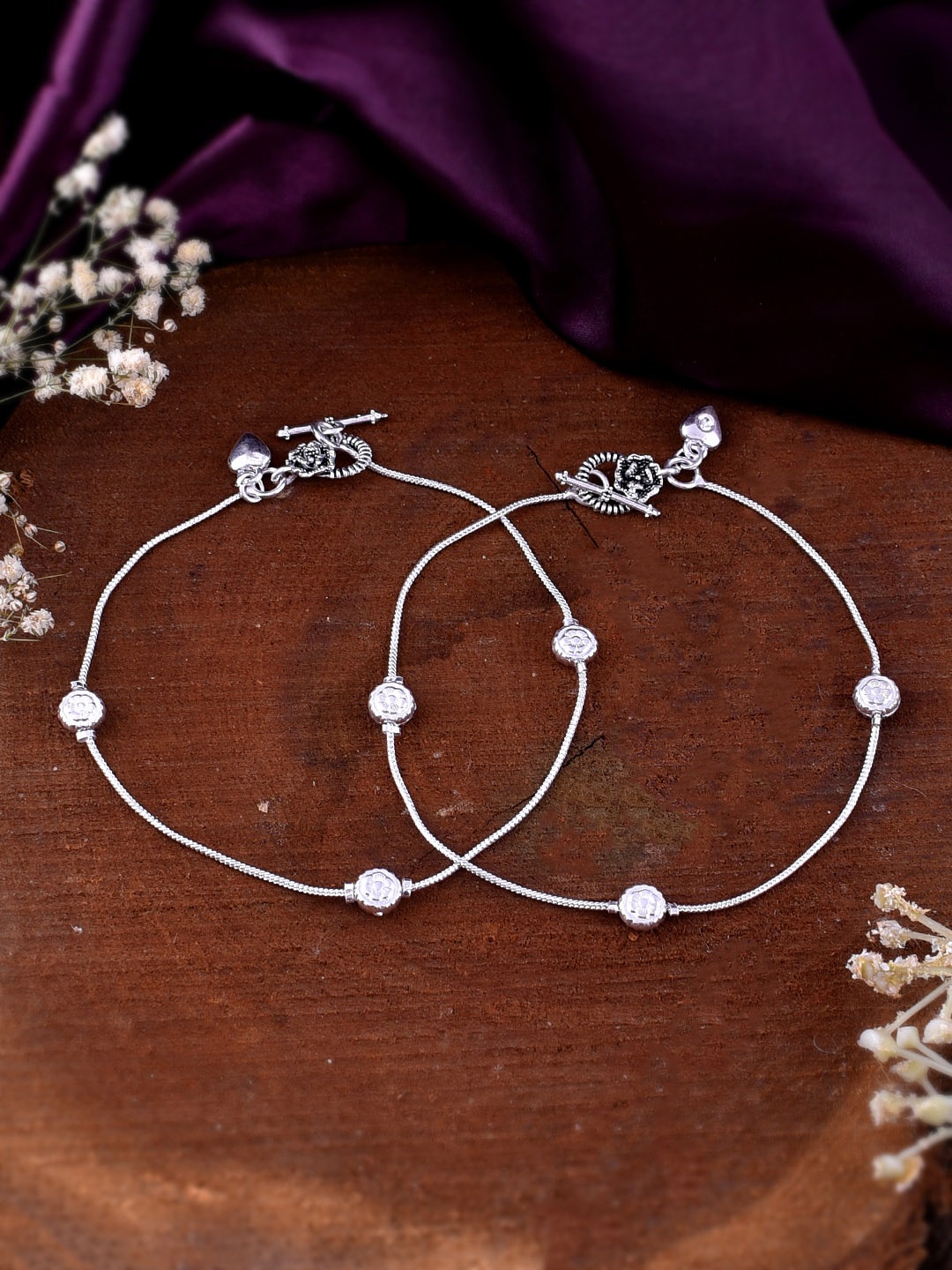 

Silvermerc Designs Set Of 2 Silver-Plated Anklets