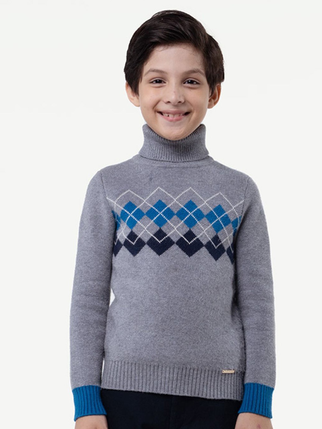 

One Friday Boys Abstract Printed Pullover Sweater, Grey
