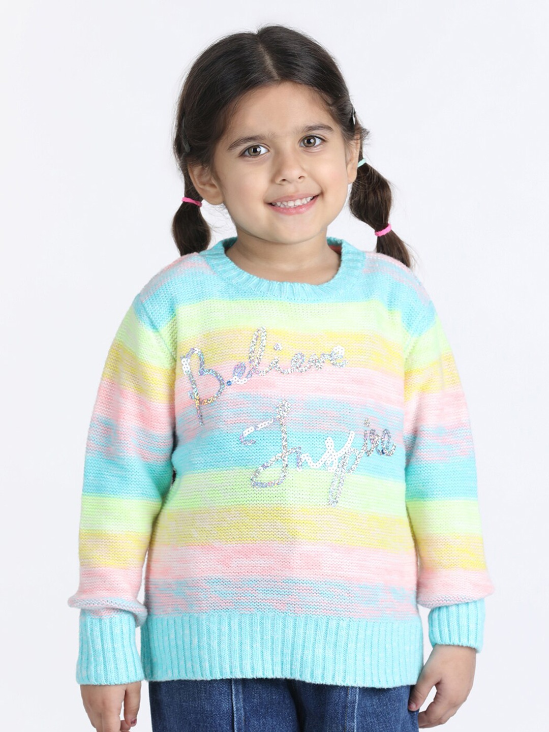 

Wingsfield Girls Colourblocked Acrylic Pullover, Blue