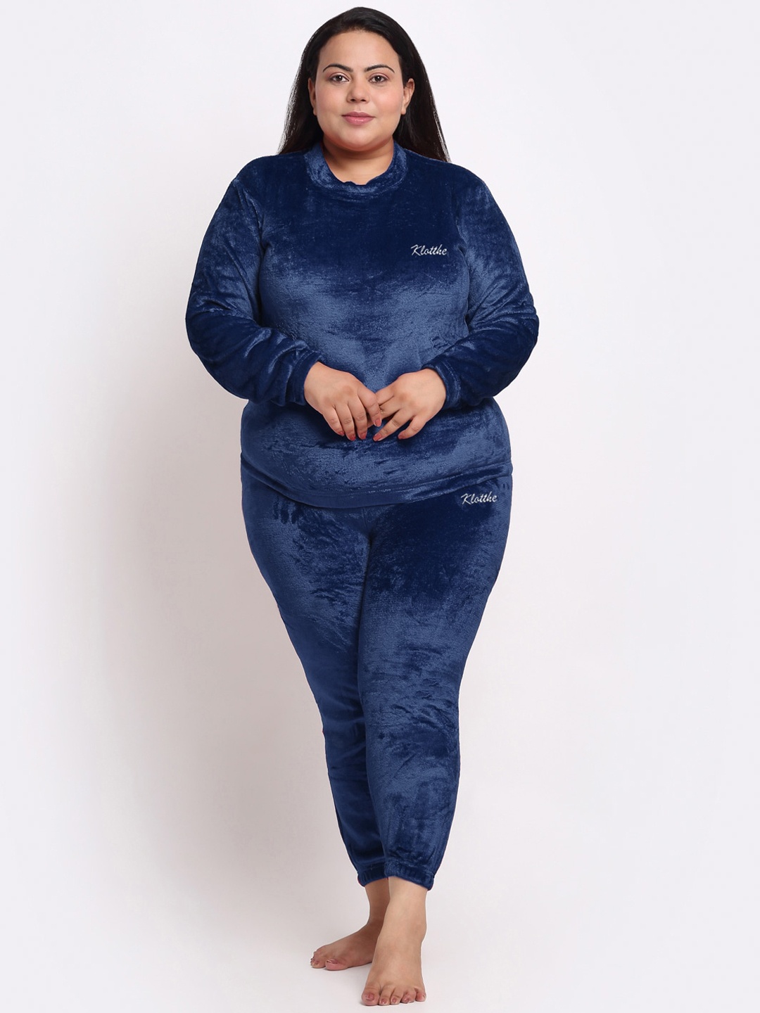 

KLOTTHE Round Neck T-Shirt With Pyjamas, Blue