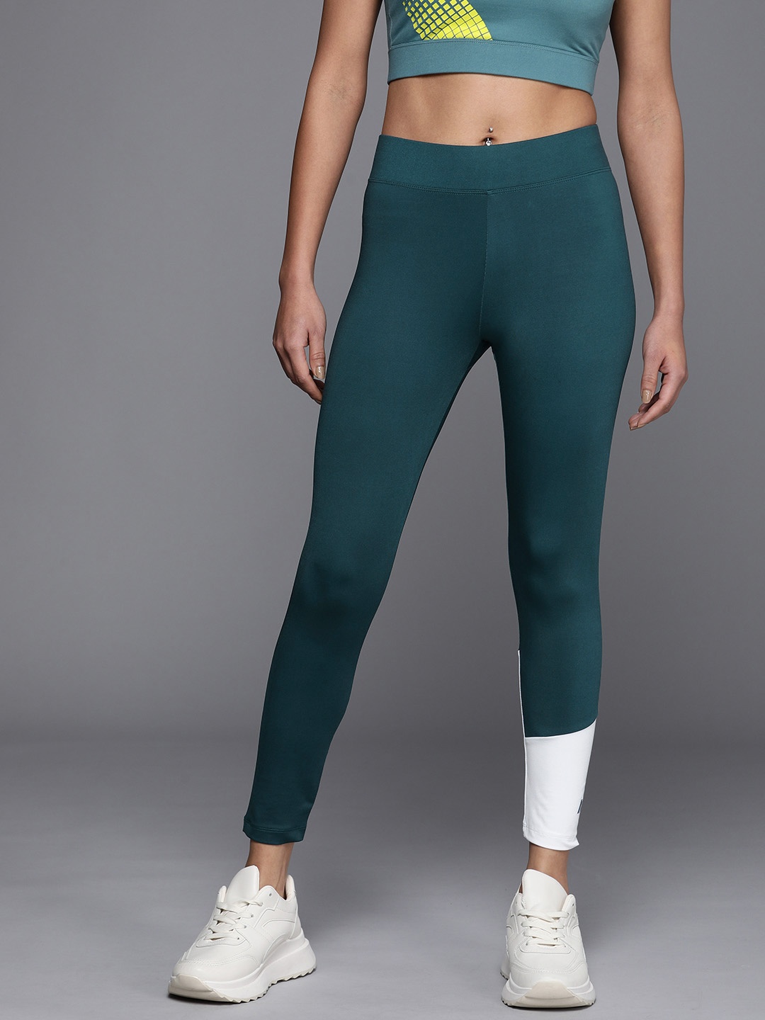 

HRX by Hrithik Roshan Women Colourblocked Rapid-Dry Training Tights, Teal