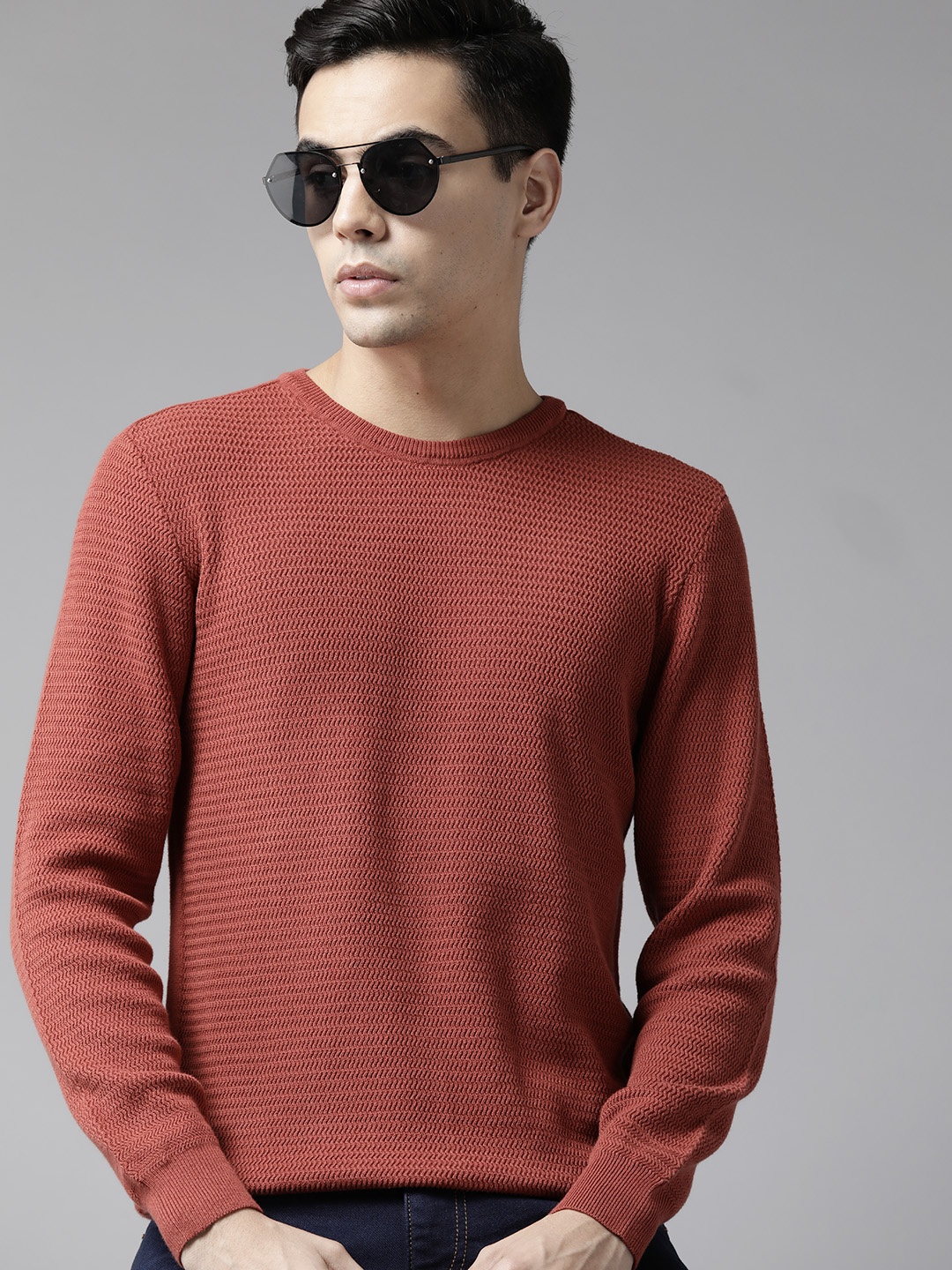 

Van Heusen Pure Cotton Chevron Pullover, Rust
