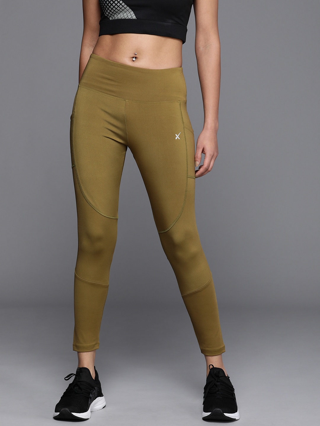 

HRX by Hrithik Roshan Women Solid Rapid-Dry Training Tights, Olive