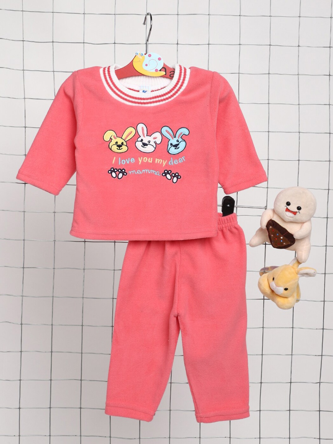 

V-Mart infants Graphic Printed T-shirt with Pyjamas, Pink