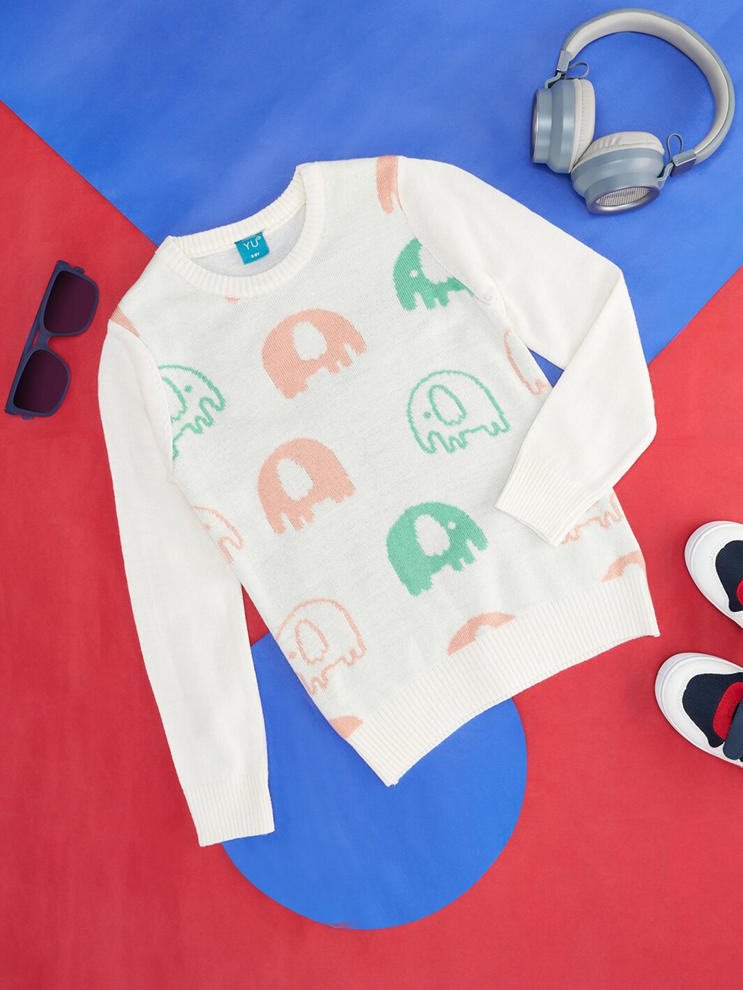 

YU by Pantaloons Boys Printed Pullover, Beige
