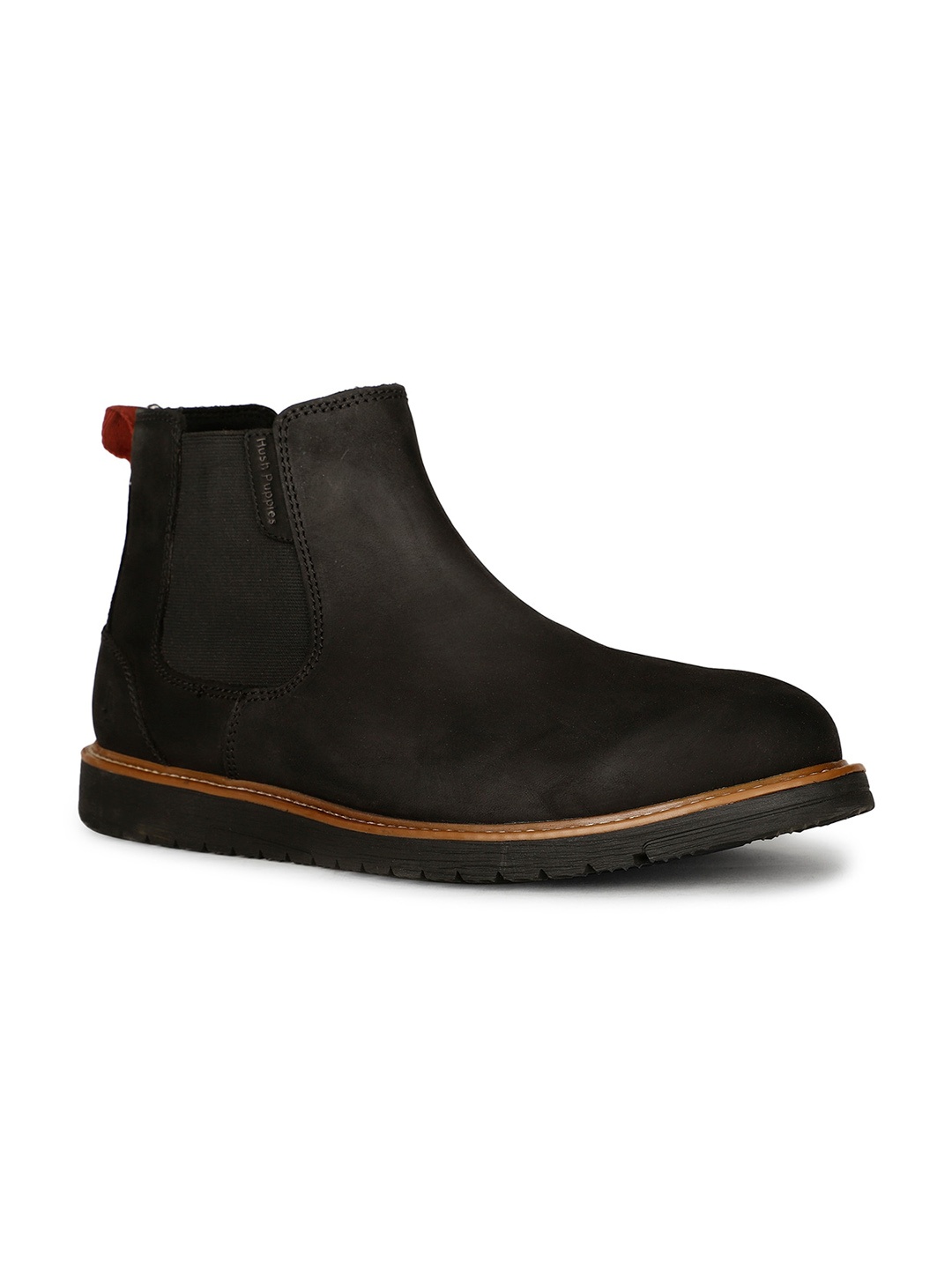 

Hush Puppies Men Nubuck Mid-Top Chelsea Boots, Black