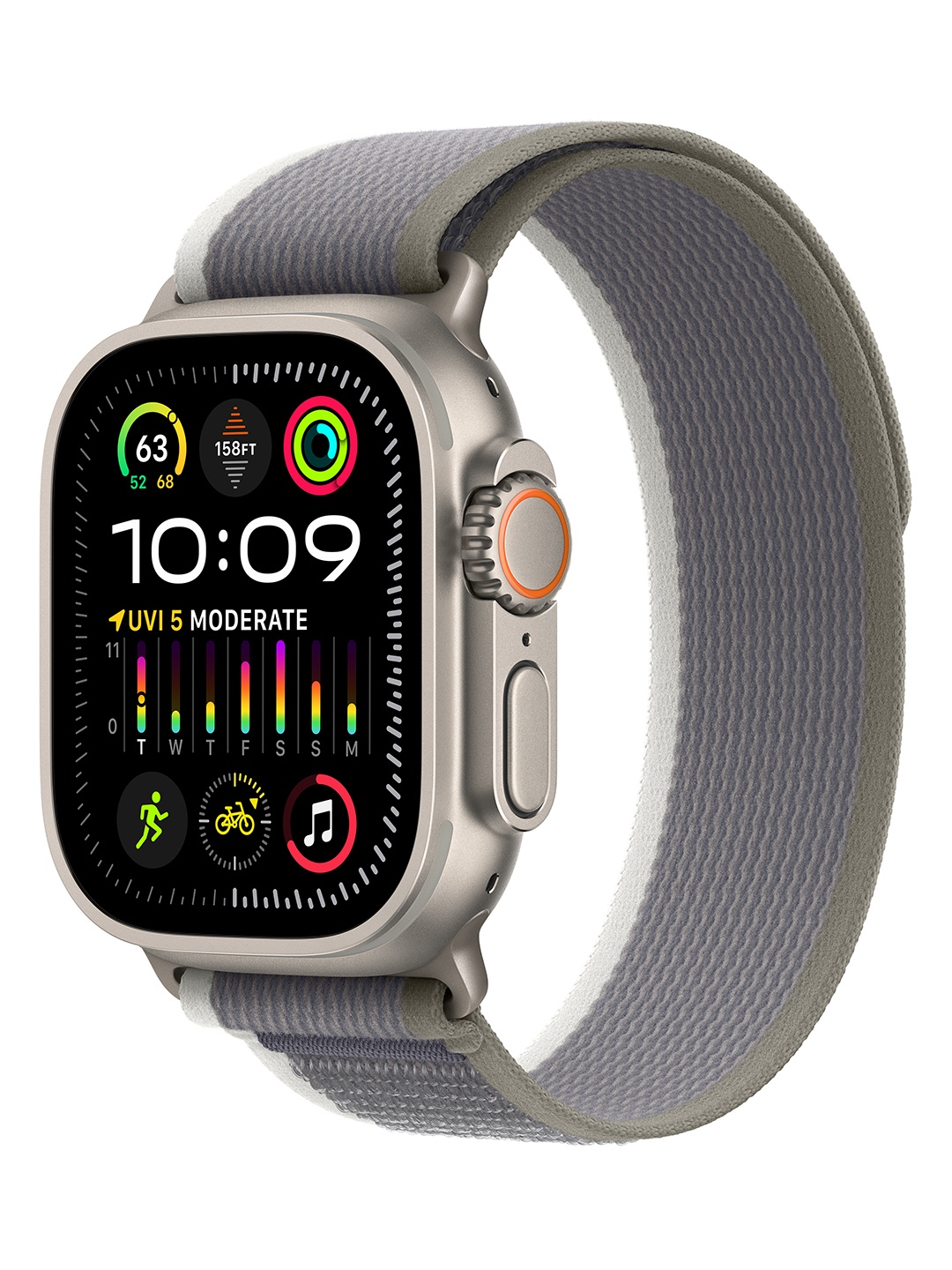 

Apple Watch Ultra 2 GPS + Cellular 49mm Titanium Case with Trail Loop, Green