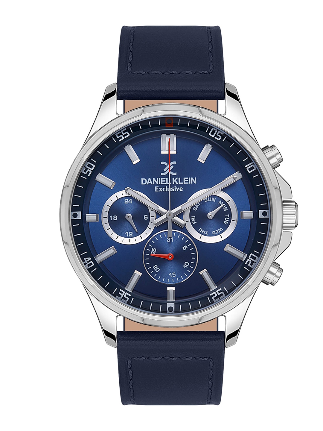 

Daniel Klein Men Leather Straps Multi Function Analogue Watch DK.1.13544-3, Blue