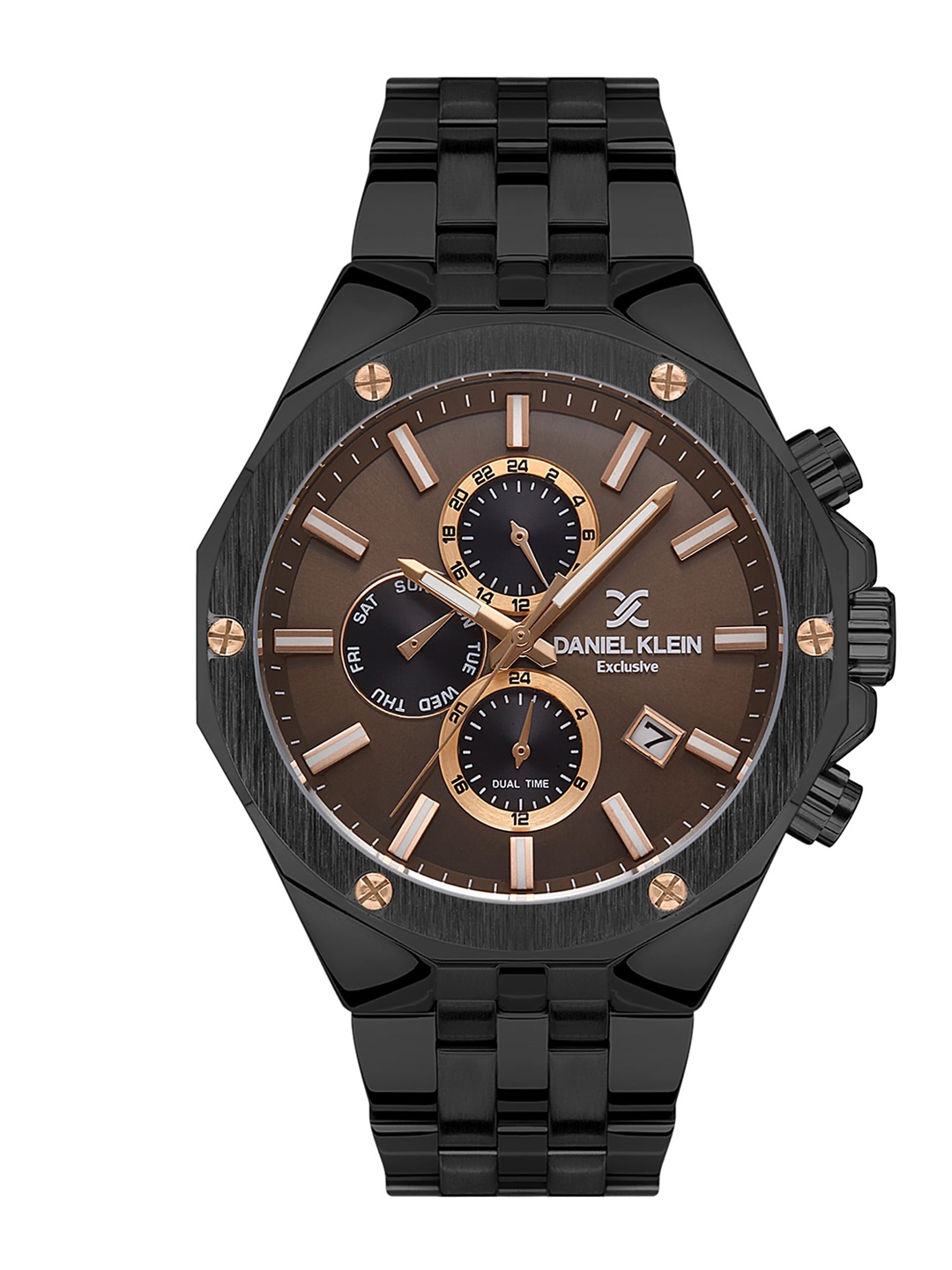

Daniel Klein Men Dial & Bracelet Style Straps Reset Time Analogue Watch DK.1.13531-5, Brown