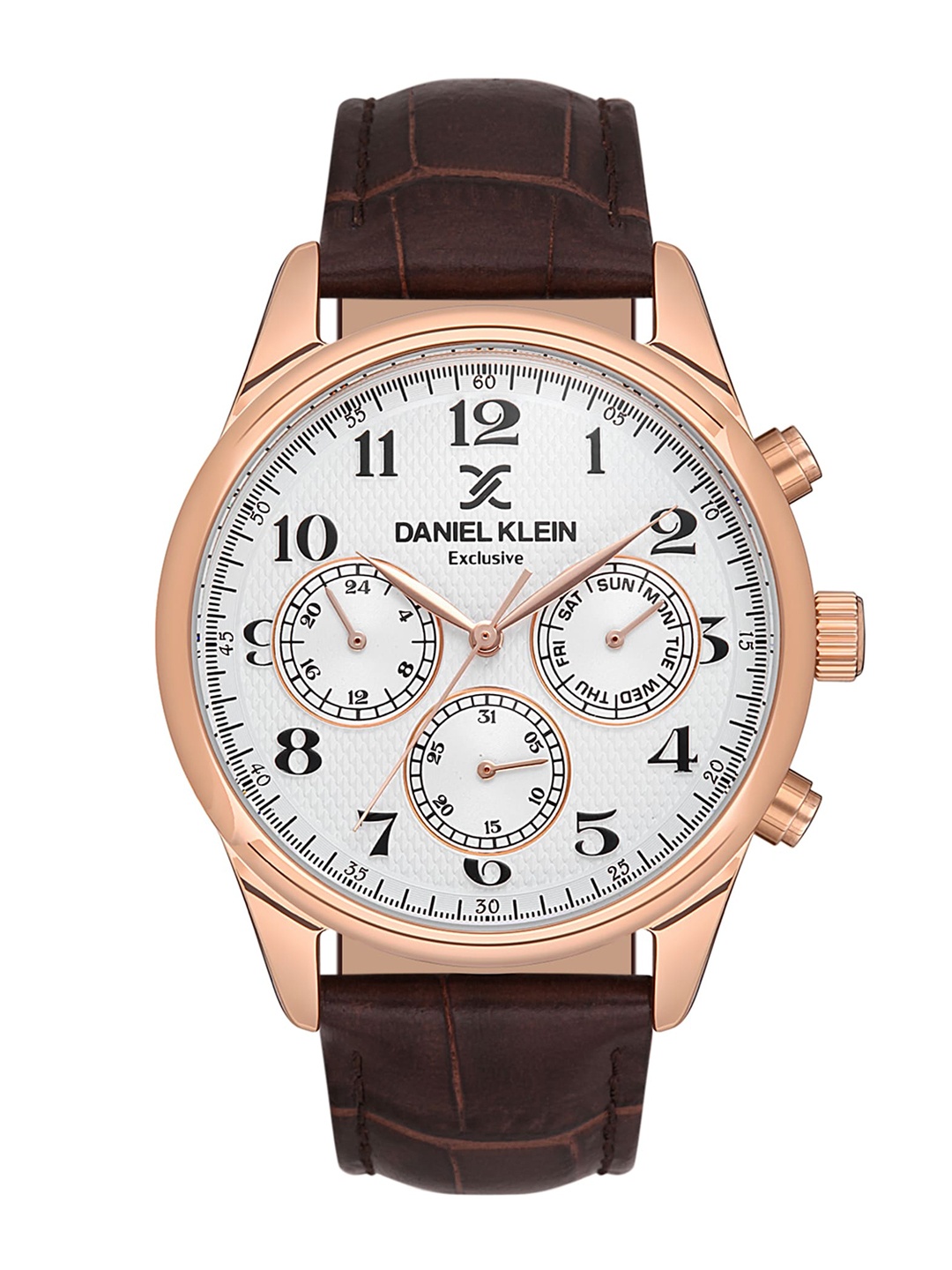 

Daniel Klein Men Leather Textured Straps Analogue Watch DK.1.13550-4, White