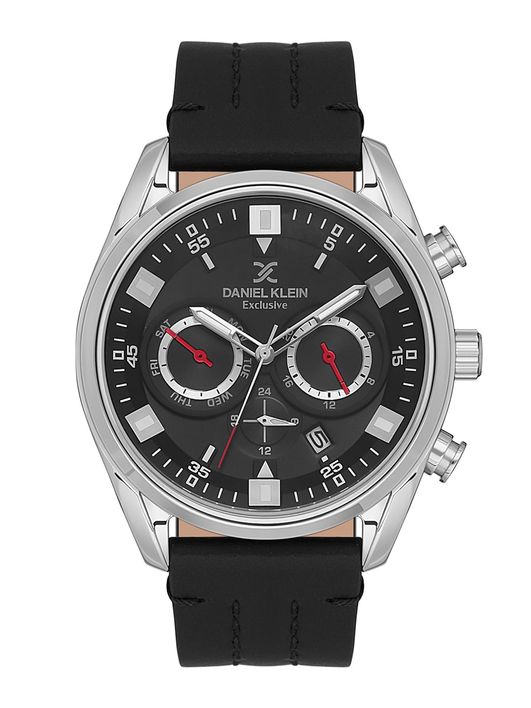 

Daniel Klein Men Textured Dial Leather Straps Analogue Watch DK.1.13547-1, Black