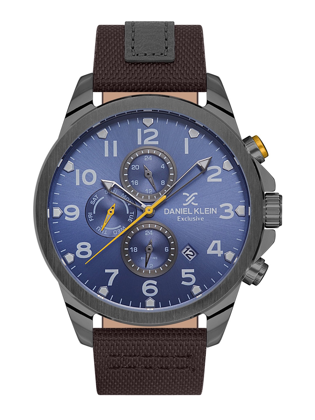 

Daniel Klein Men Textured Dial & Leather Straps Analogue Watch DK.1.13538-4, Blue