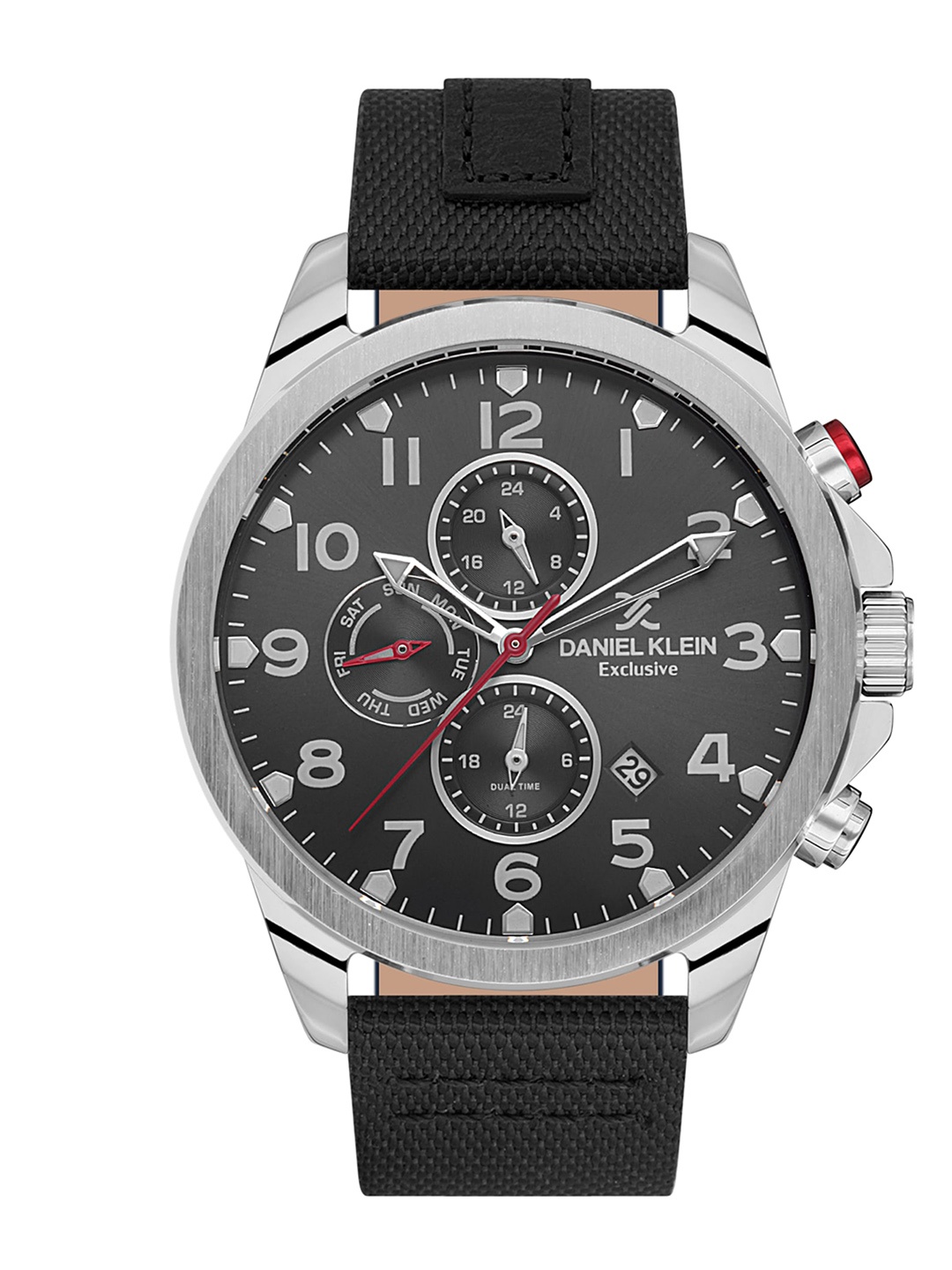 

Daniel Klein Men Textured Dial & Leather Straps Analogue Watch DK.1.13538-1, Black