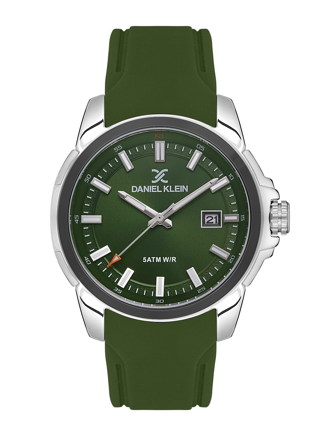 

Daniel Klein Men Straps Analogue Date Aperture Watch DK.1.13553-3, Green