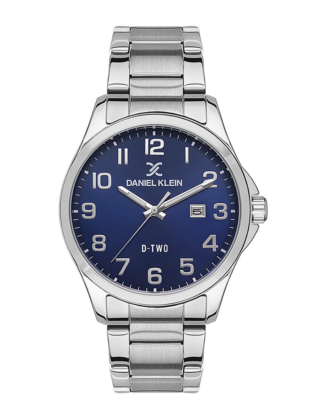 

Daniel Klein Men Bracelet Style Straps Analogue Date Aperture Watch DK.1.13560-3, Blue