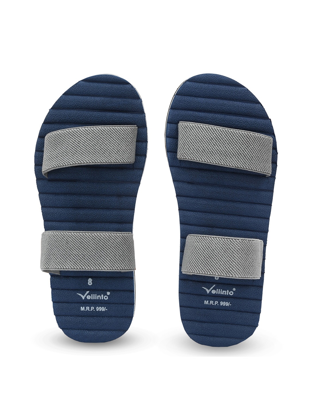 Vellinto Men ROY Textured Two Strap Slip-On Flip Flops, Blue