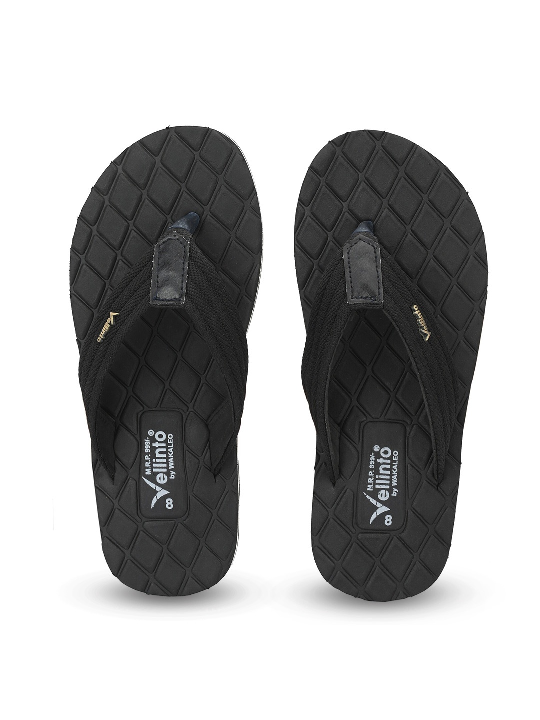 

Vellinto Men Frank Textured Thong Flip-Flops, Black