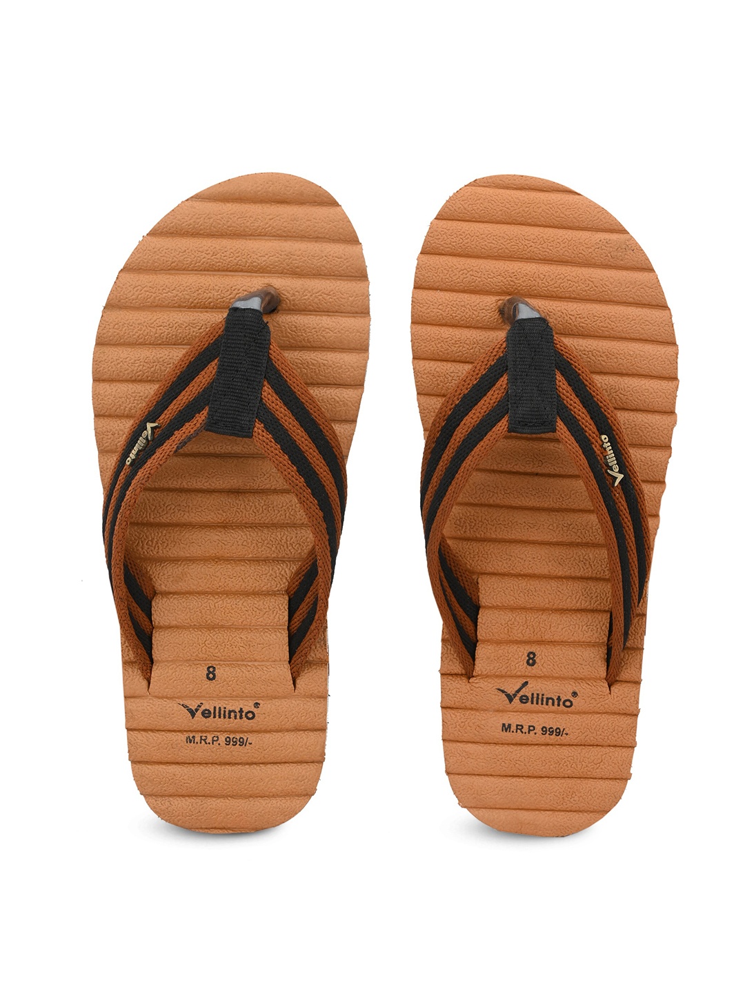 

Vellinto Men James Striped Thong Flip-Flops, Beige